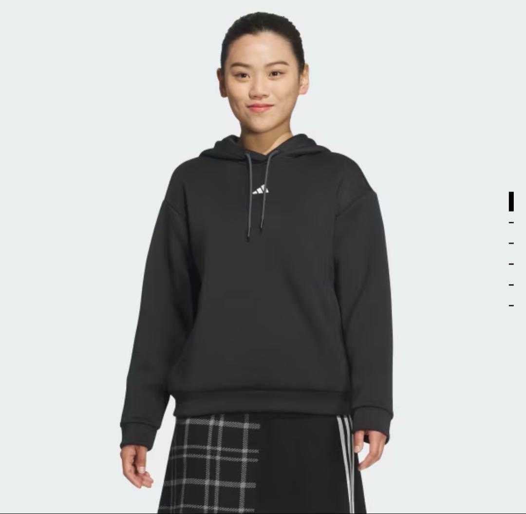 長袖フーディ　ニットスカート　セットアップ　サイズM 秋冬　チェック　パーカー