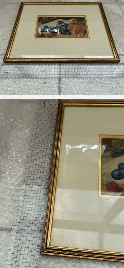 Sidney T. Whiteford 1880年　水彩画　果物の静物　額装