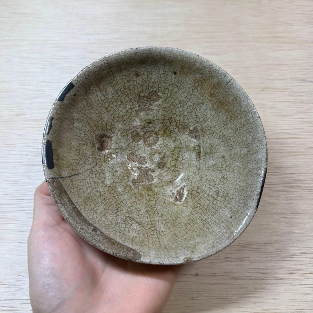 古瀬戸 灰釉 平茶碗 室町時代 茶碗 山茶碗 古美術 骨董 古美濃 古常滑 志野
