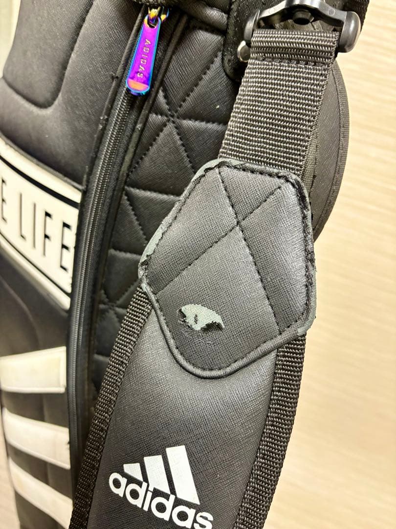 adidas Three Stripe Life キャディバッグ　黒