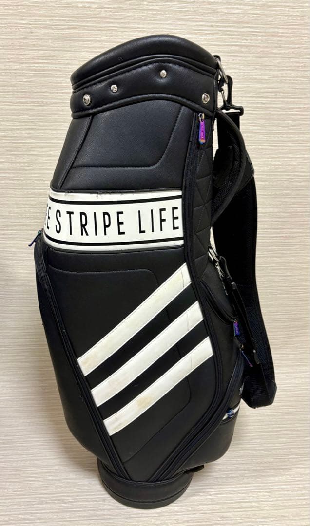 adidas Three Stripe Life キャディバッグ　黒