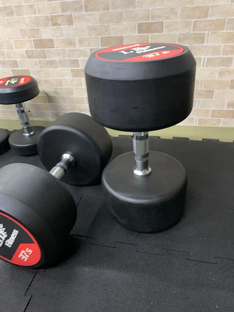 【30％OFF】ラバーダンベル 丸型 37.5kg×2個セット（合計75kg）