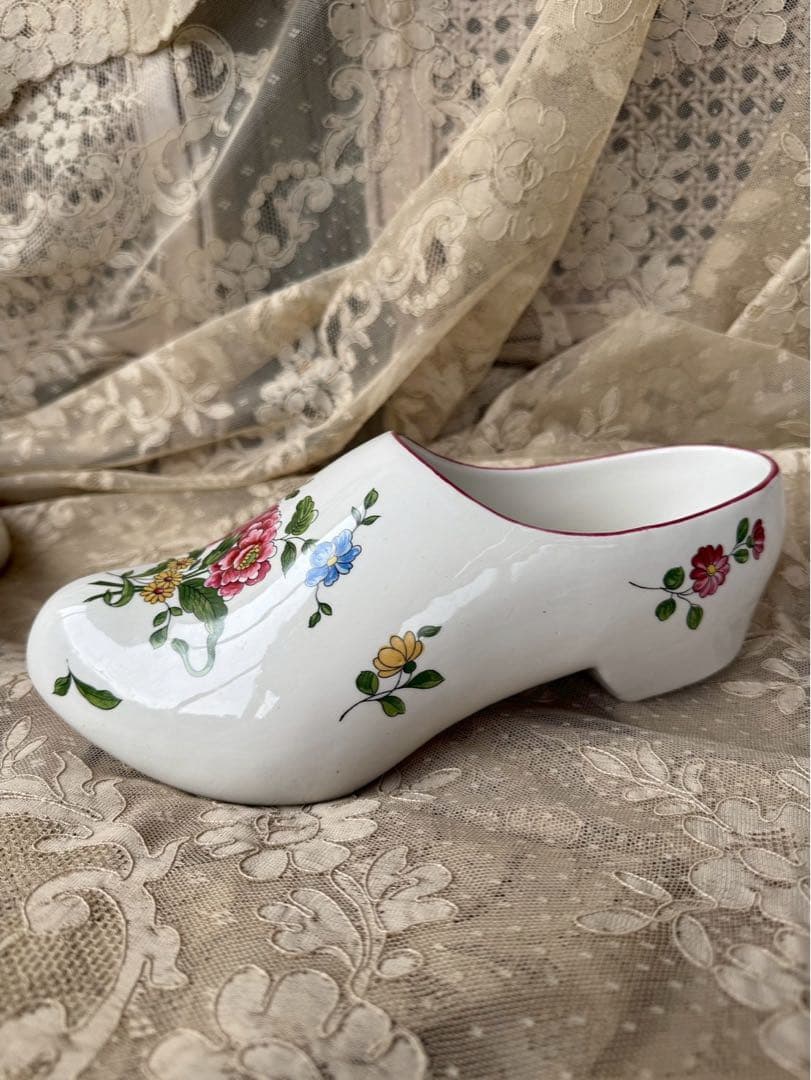 【く17】20 フランス　アンティーク　靴　Sant-Amand サボ