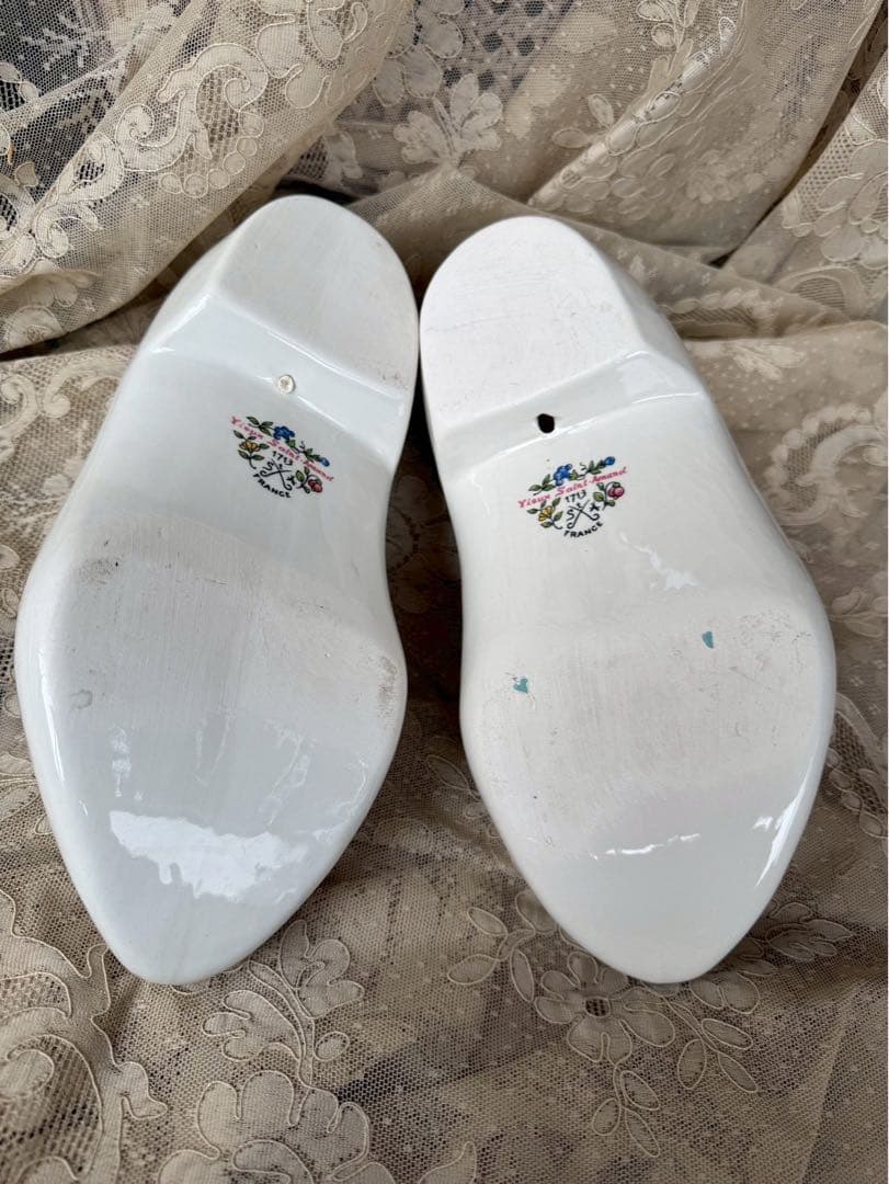 【く17】20 フランス　アンティーク　靴　Sant-Amand サボ