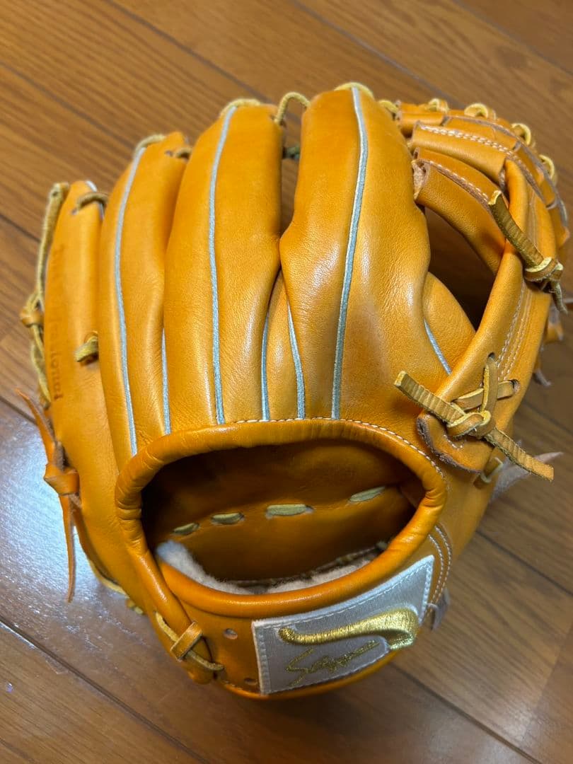 スラッガー　内野手用　オレンジ レザー 軟式グローブ