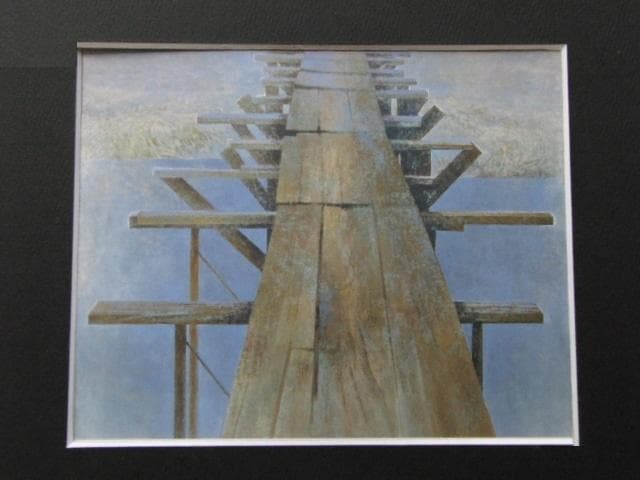 井上正与志、【板橋】、希少な額装用画集より、新品額装付