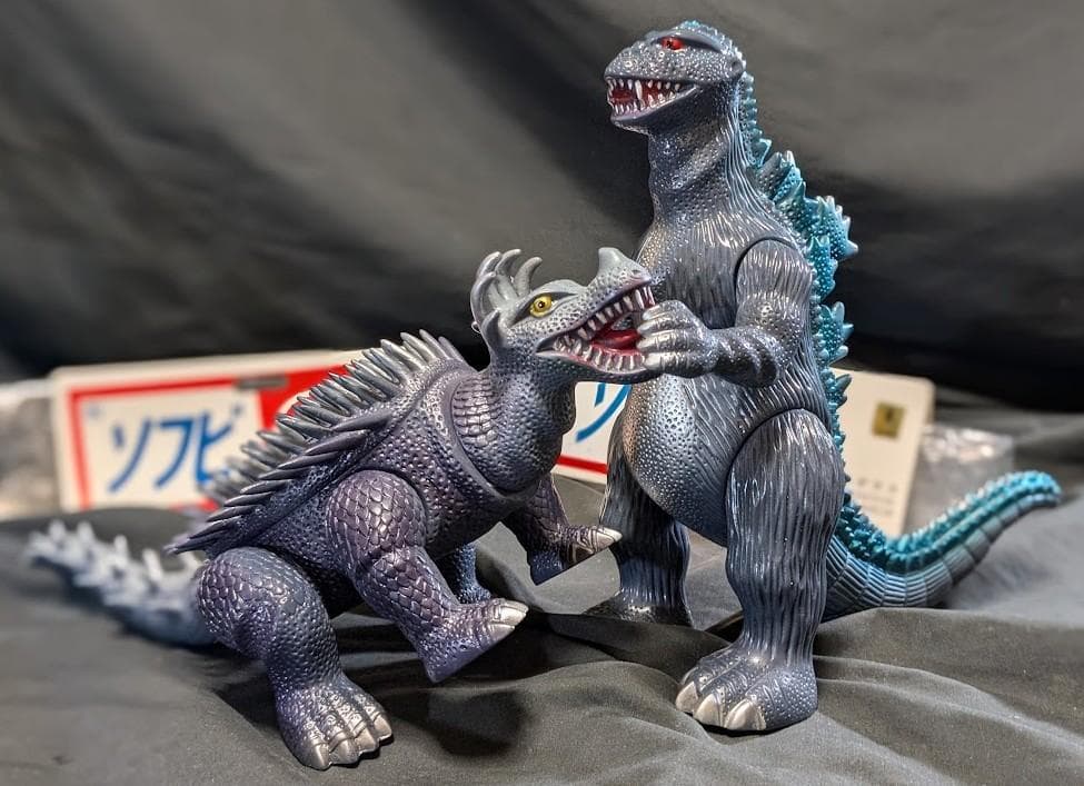 逆襲ゴジラ＆アンギラス（マルサン）ソフビフィギュア２体セット