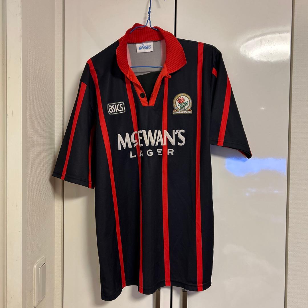 ASICS ストライプ ポロシャツ ネイビー/レッド