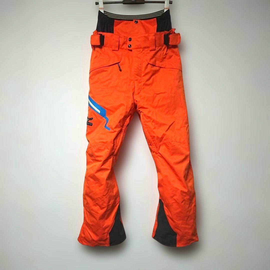 送料無料【MIZUNO】オレンジ無地スキーパンツ M