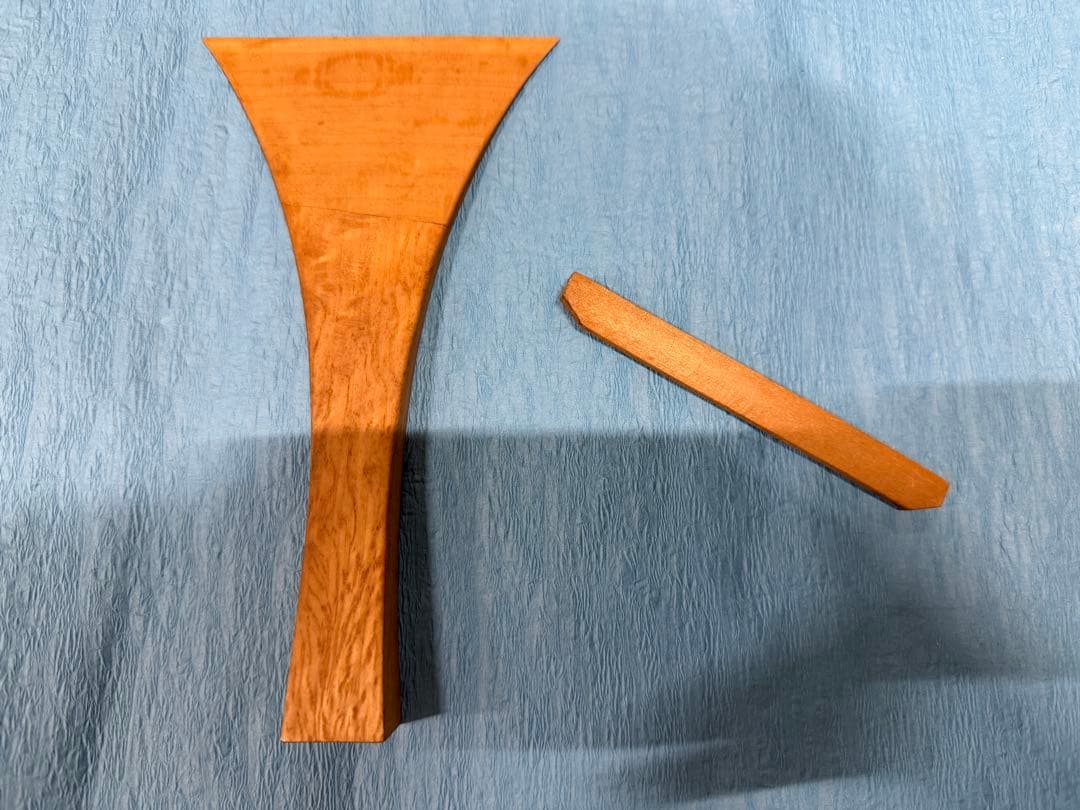 木製 三味線バチ 大きめ 曲線デザイン