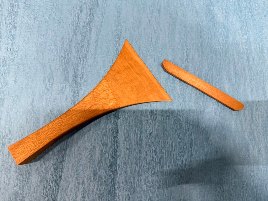 木製 三味線バチ 大きめ 曲線デザイン