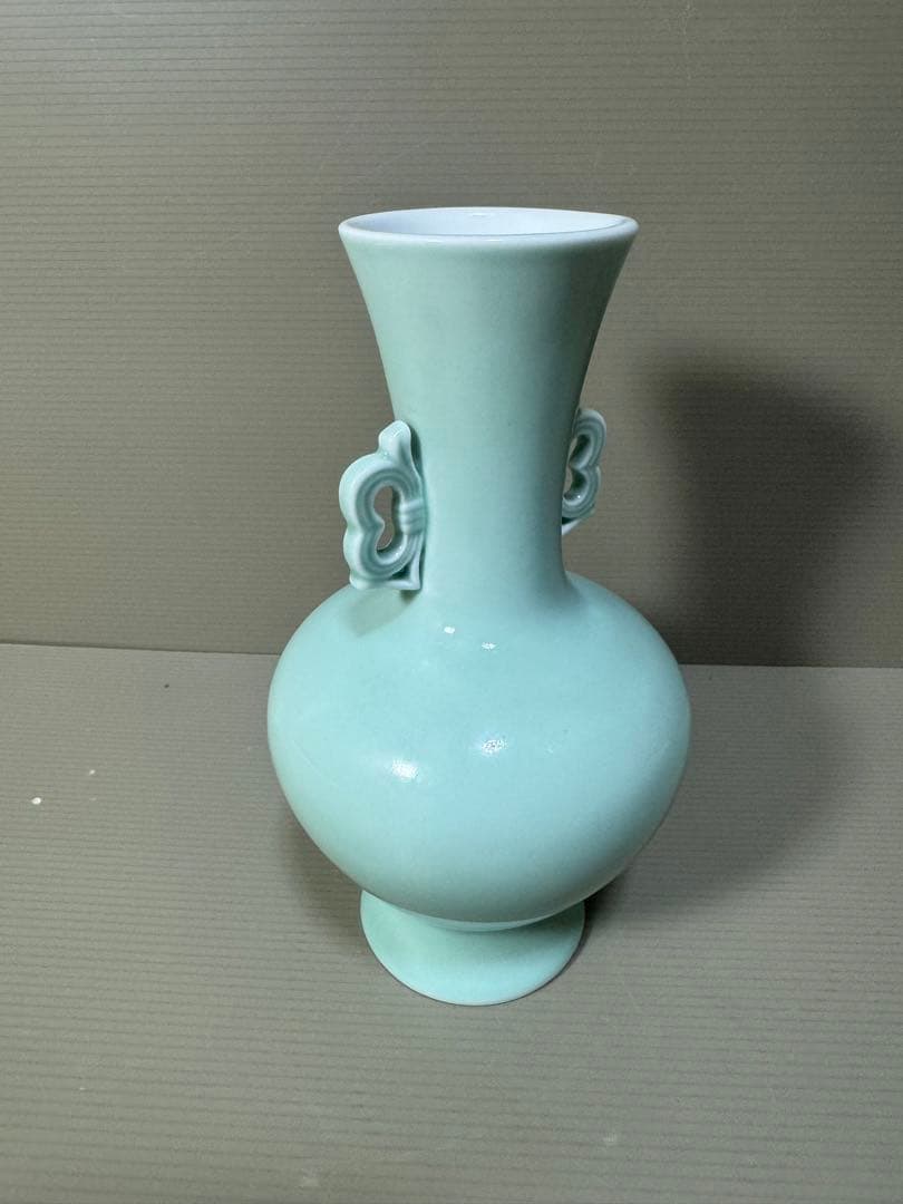 2221  深川製磁　製磁　双耳花瓶