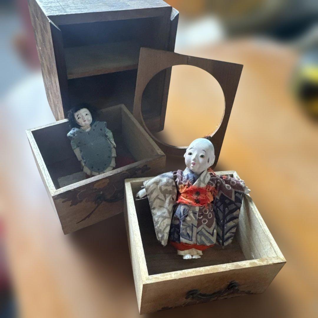 明治　江戸　市松人形　豆人形