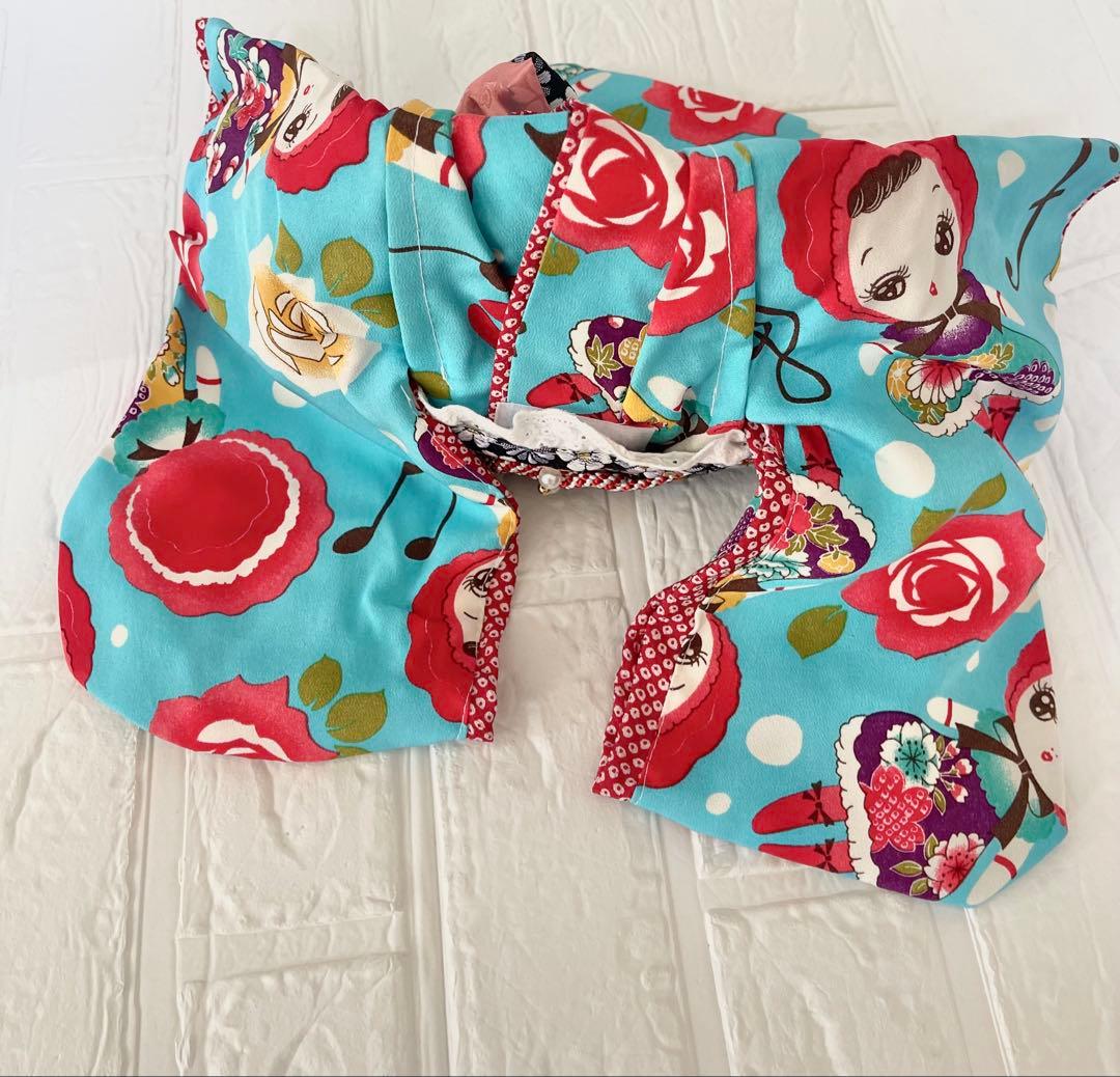 犬猫着物♡簡単に着れる着物帯付き 七五三　正月撮影会　振袖ひな祭り 人気の人形柄