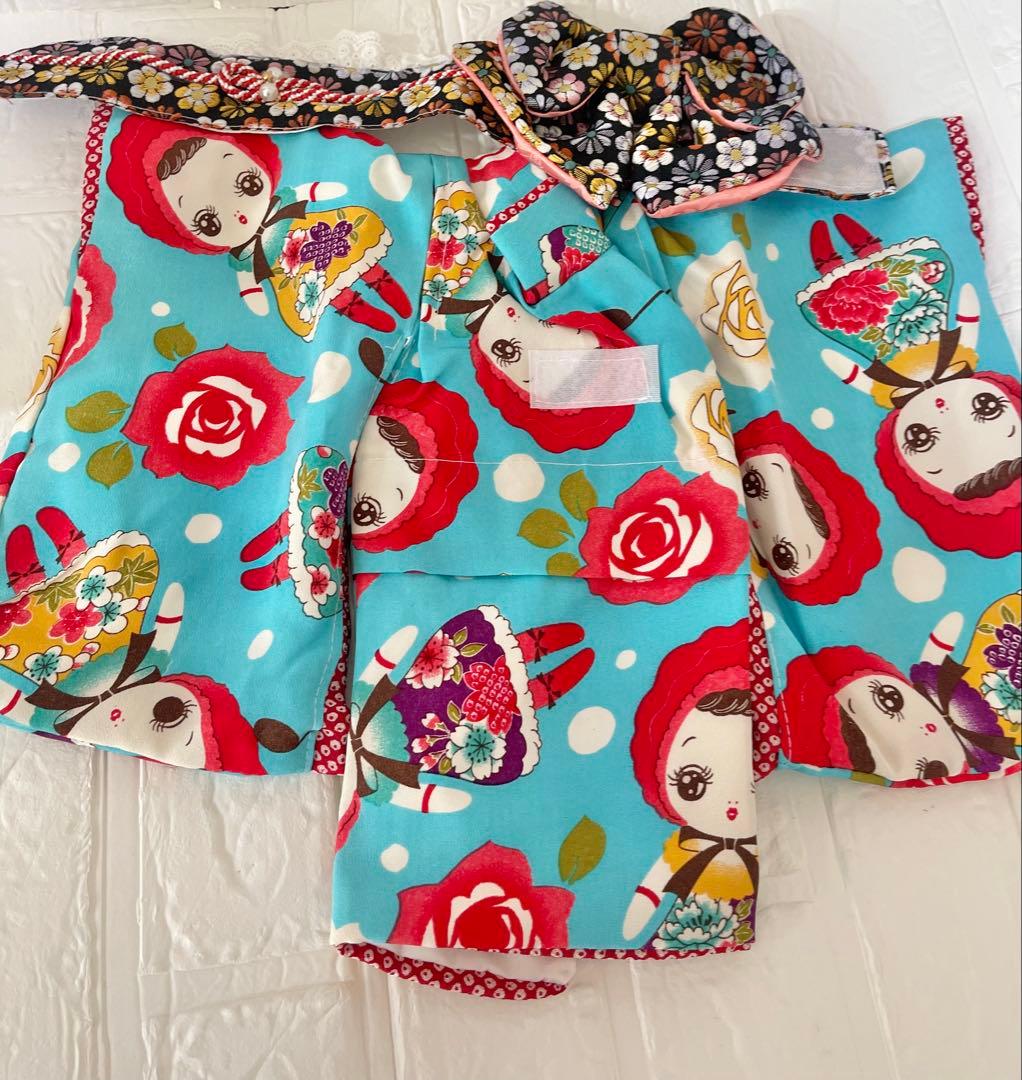 犬猫着物♡簡単に着れる着物帯付き 七五三　正月撮影会　振袖ひな祭り 人気の人形柄
