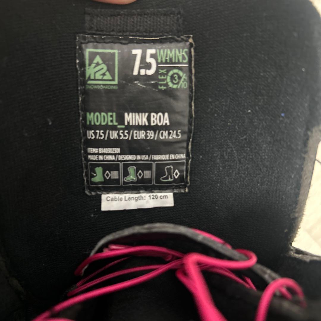 K2 MINK BOA ケーツー　ボア　スノーボード　ブーツ　レディース　靴