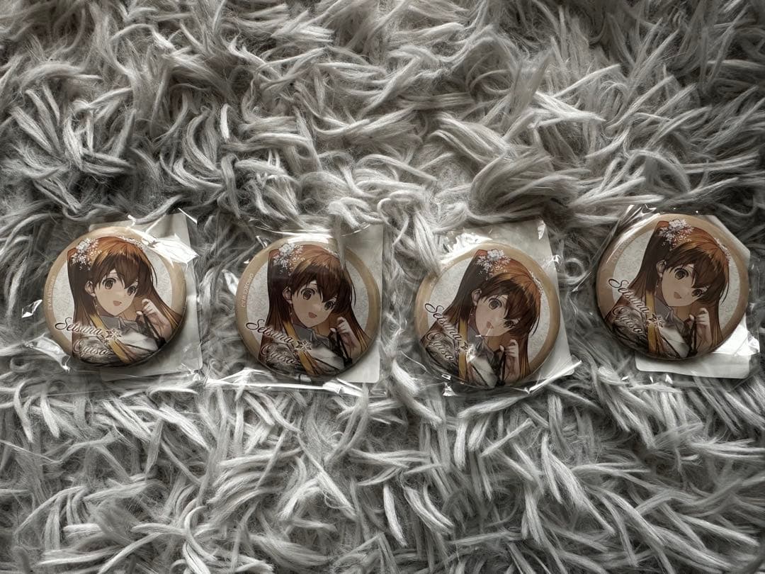 DMMスクラッチ WHITE ALBUM2 E賞 缶バッジ 小木曽雪菜4枚セット