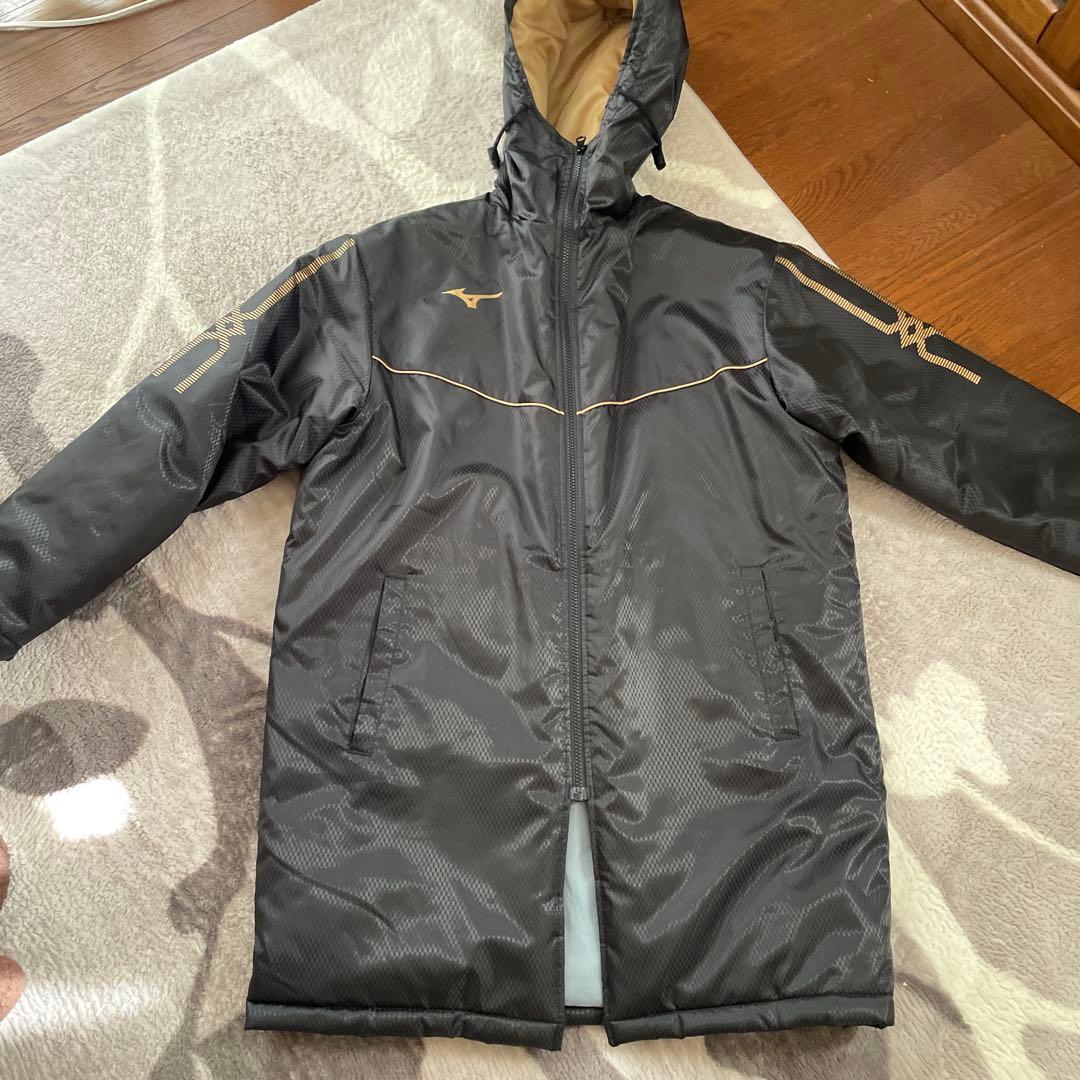 Mizuno ベンチコート ブラック/ゴールド