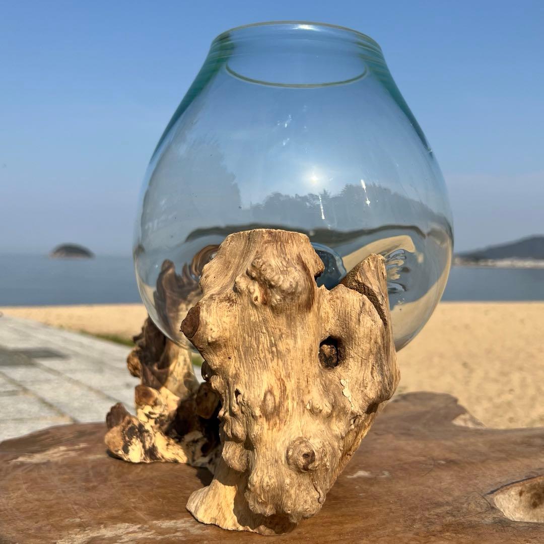 流木ガラスオブジェ特大E 花瓶 金魚鉢 テラリウム フラワーポット 水槽 アート
