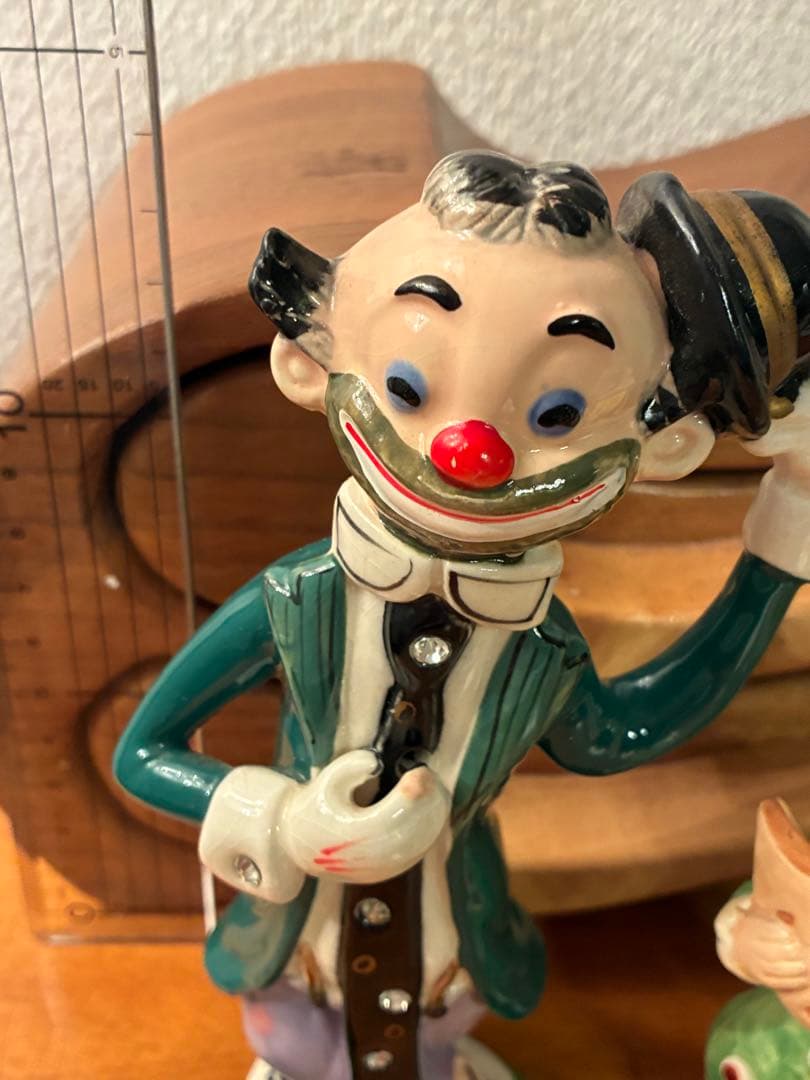 ビンテージ50s ミッドセンチュリー ジェスチャー　ハーレクイン　ピエロ　レトロ