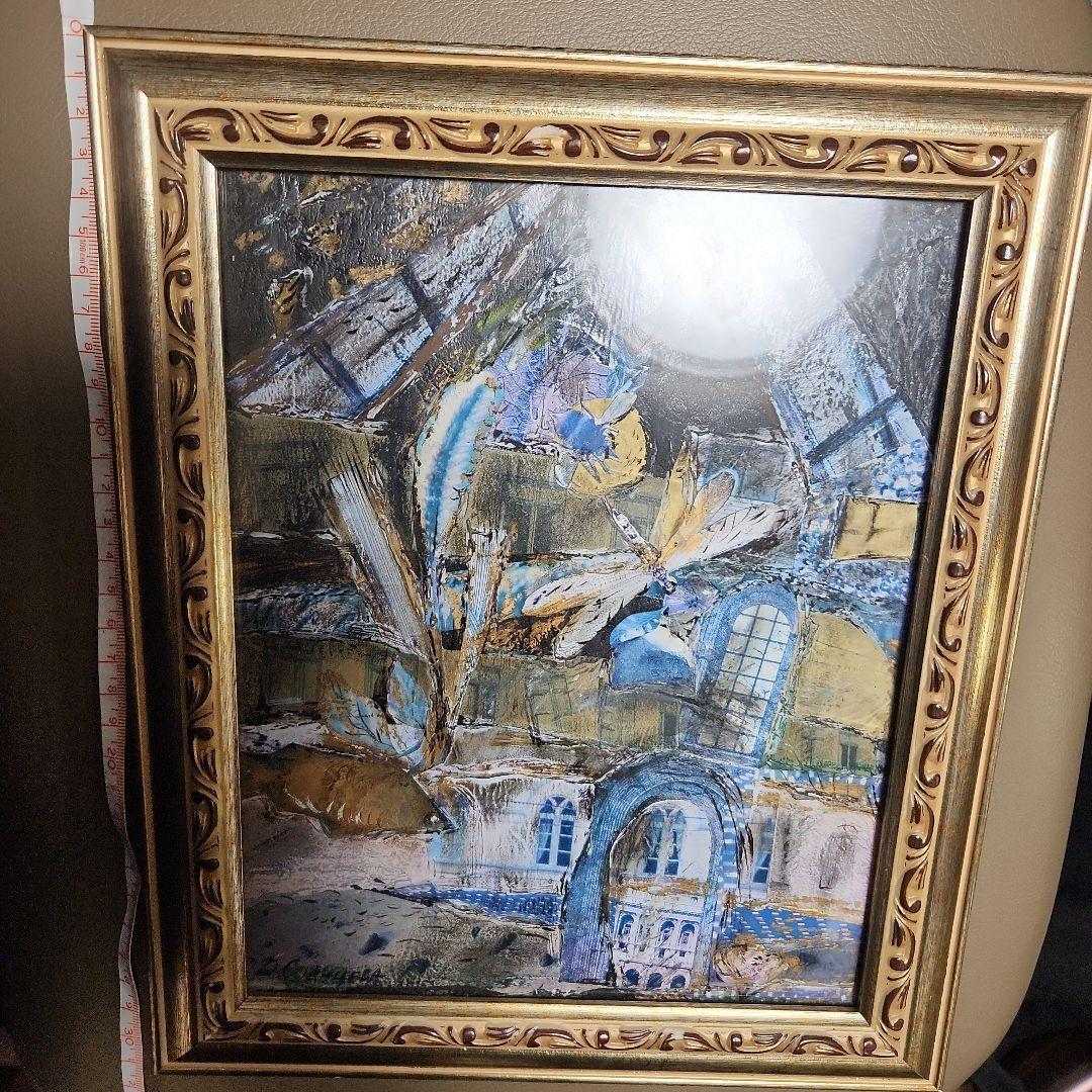 【希少品】OLGA SOLNTSEVA 油彩画 お正月の夜　ミクストメディア