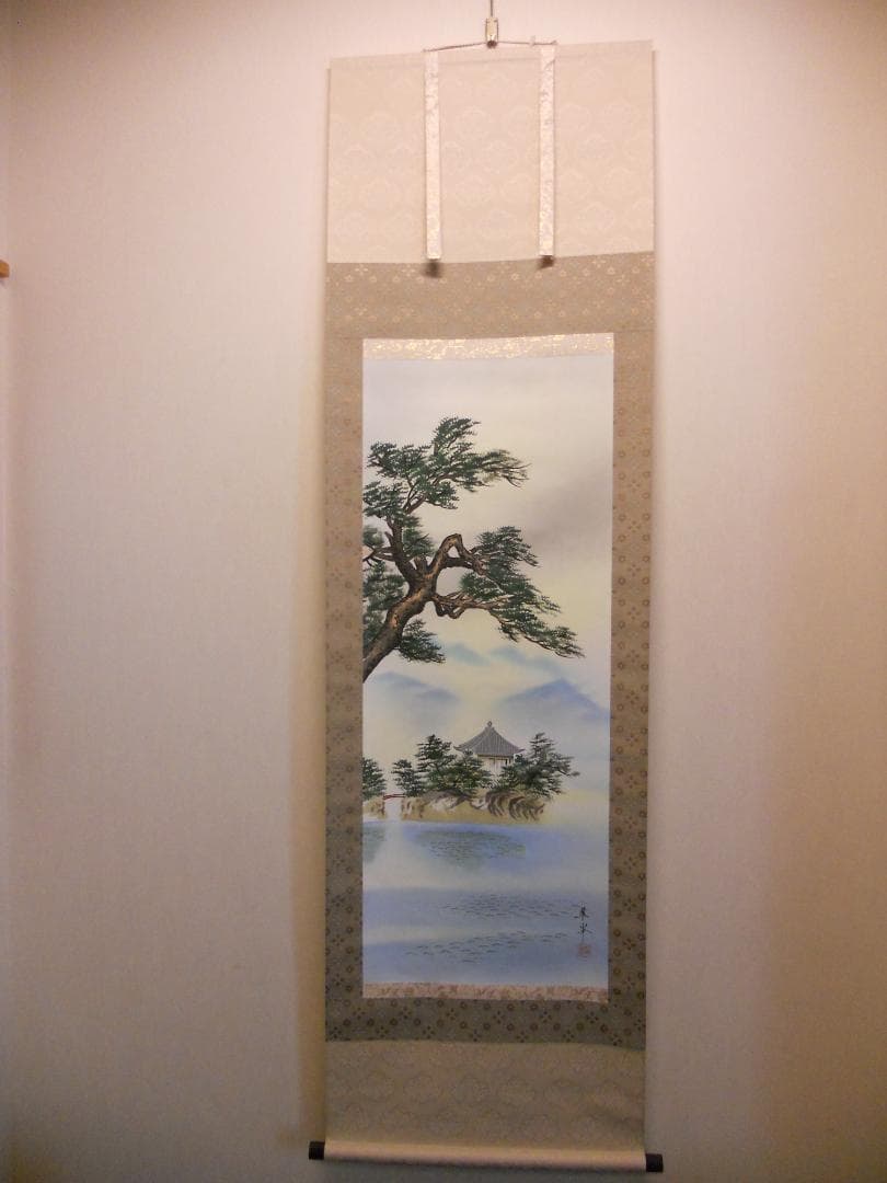 掛け軸 古川翠峯 松島 絹本 希少 軸装 茶道具 掛軸 美品 です。