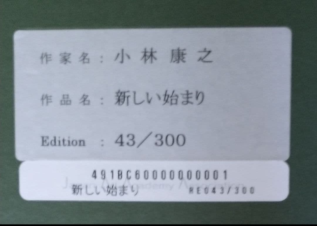 小林康之 「新しい始まり フクロウ」