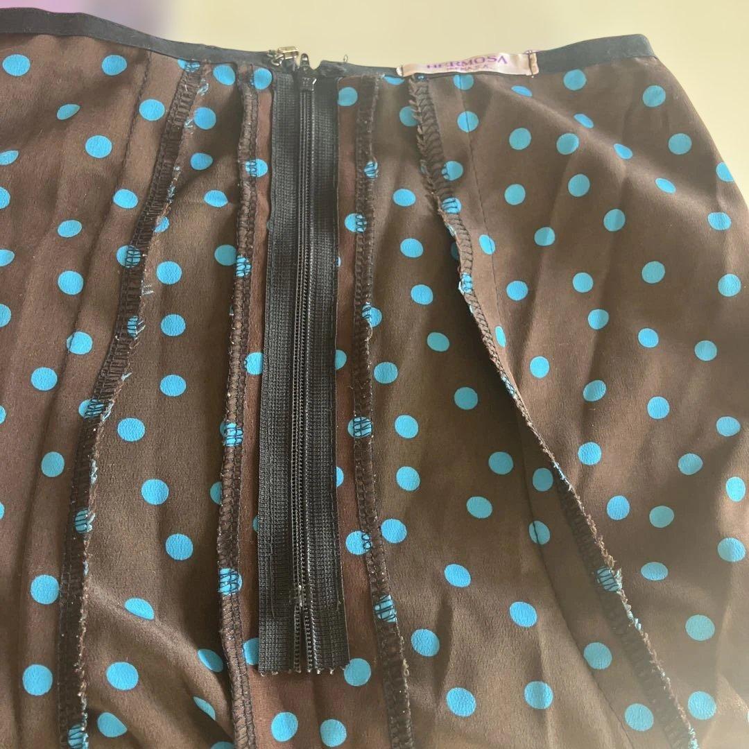 IBERIA.S.A フラメンコ HERMOSA⭐️フリル付き茶色水玉　花柄フレア