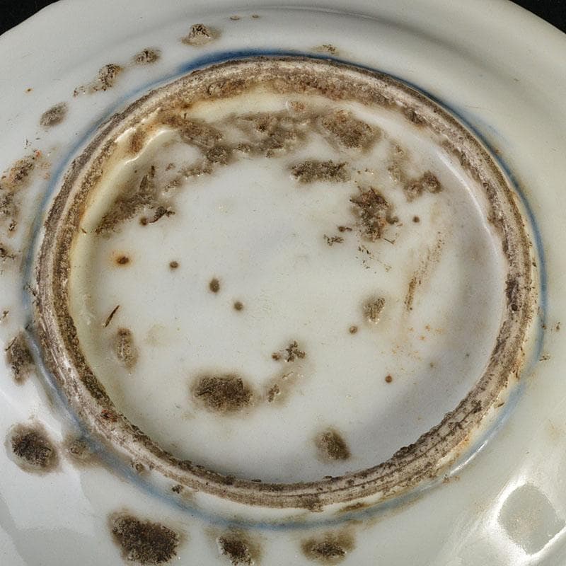 中国　呉須染付　神獣花卉文盤　皿　N　6811