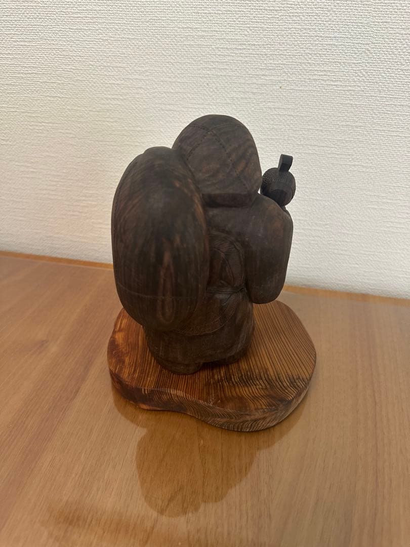 木製 福の神像 屋久杉台座付き