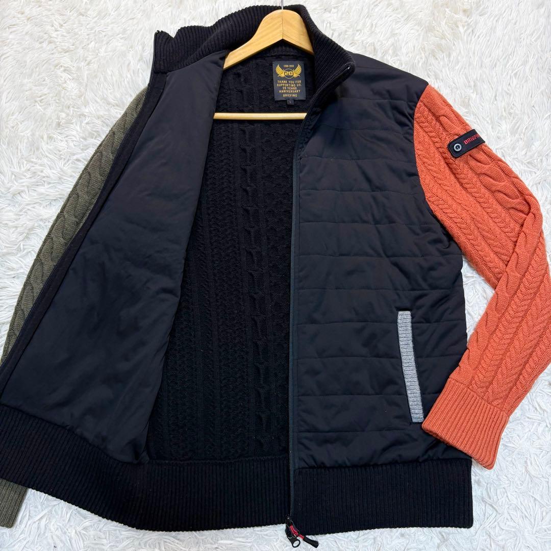 ブリーフィング　ケーブルニット　中綿　切替　20周年　L