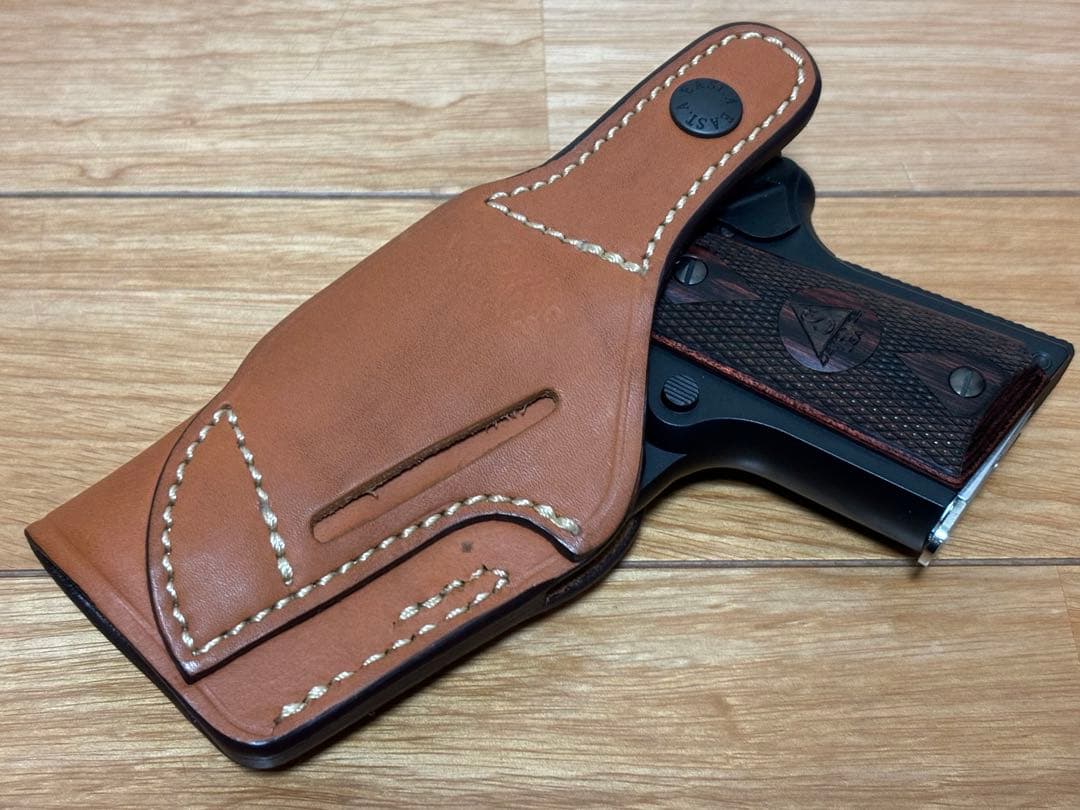 マルイ デトニクス.45 別売木製グリップ 革製ホルスター付属 ASGK刻印有り