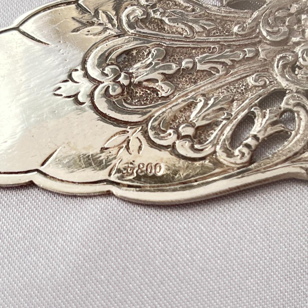 【ドイツ】天童と薔薇のケーキサーバー【純銀】ローズとチュラブ 　21cm