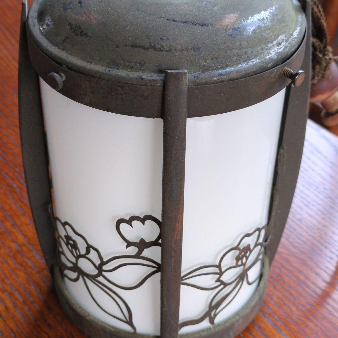 迎賓館　大正ロマン◆照明 ペンダントライト アンティーク　乳白 ランプ　電笠