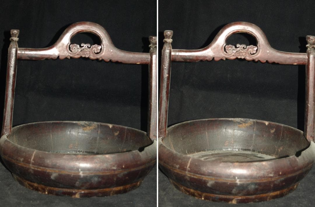 民間仕入れ品　中国清時代家具　籠※激安骨董品<BR> J1559A14-2