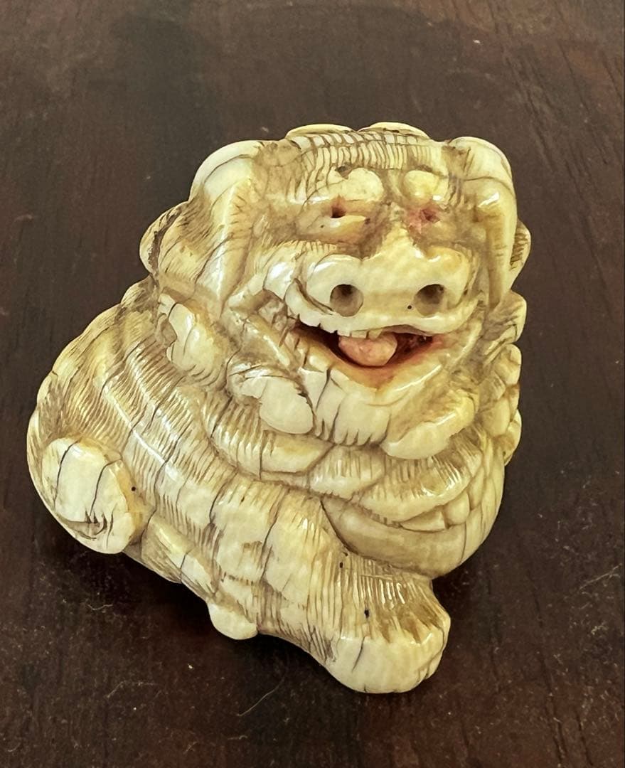 根付　獅子　彫刻　H9-4