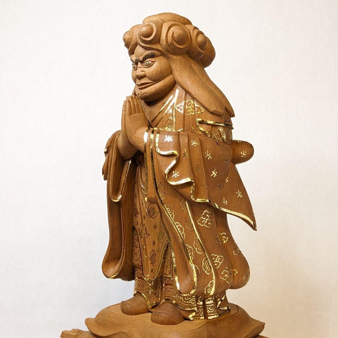 【セール・新品】 中山鬼子母神　金泥　紅檀　総高さ約32.5㎝　鬼子母神