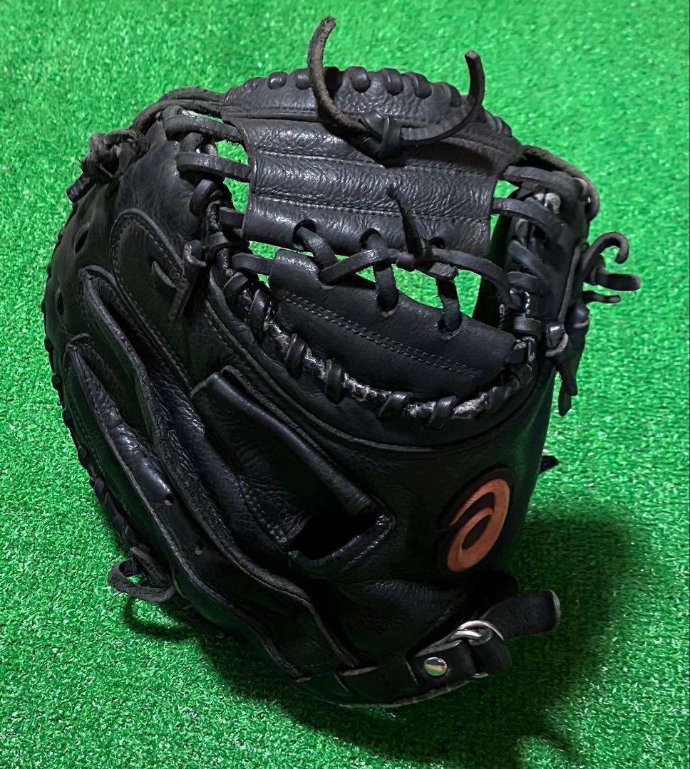 少年 軟式野球 キャッチャーミット アシックス ジュニアサイズ ブラック Jr
