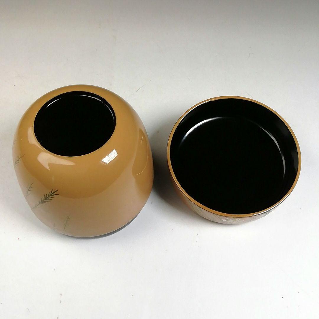 Ｔ９９８　棗　『白塗』『しだれ桜蒔絵』『中棗』『大下宗香 作』　共箱　茶道具