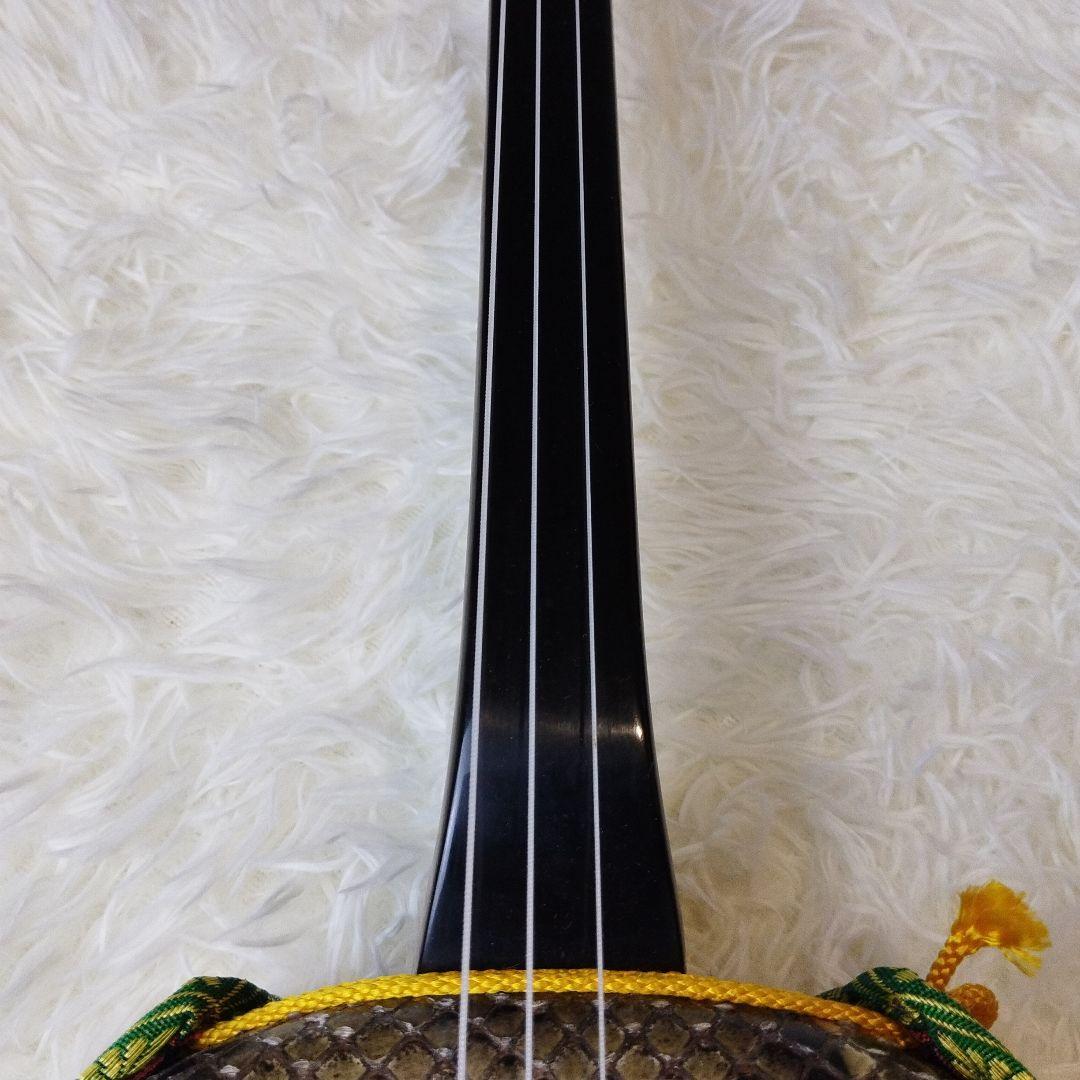 沖縄三線 蛇皮 本皮 強化張り 真壁型 ハードケース 鍵付 黒塗り