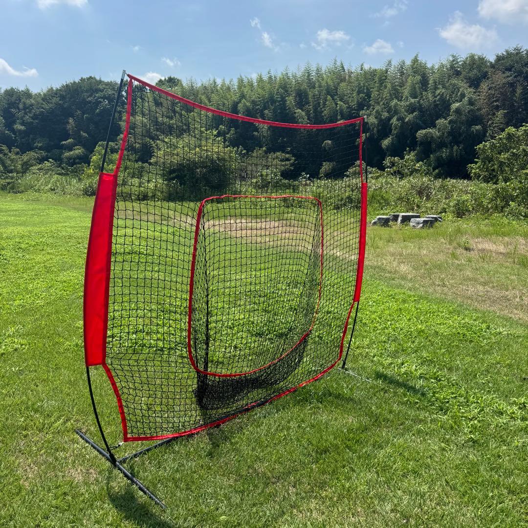 【軟式用】 移動式バッティングネット（2.1m×2.1m）必見 トス練習ボール付