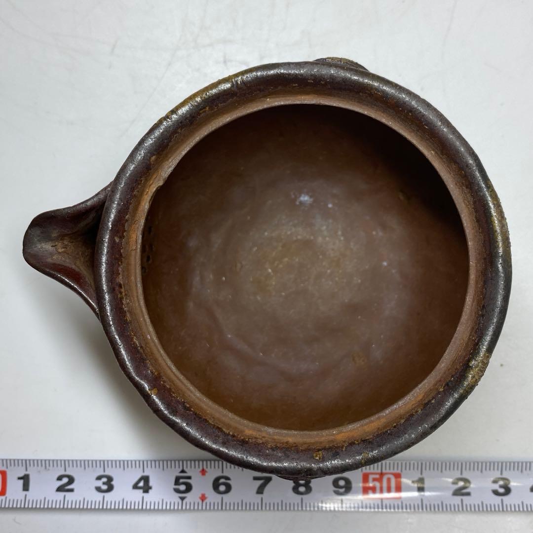 木村春芳 備前焼 手捻り宝瓶 共箱 h7cm 東キ8-0121☆2F