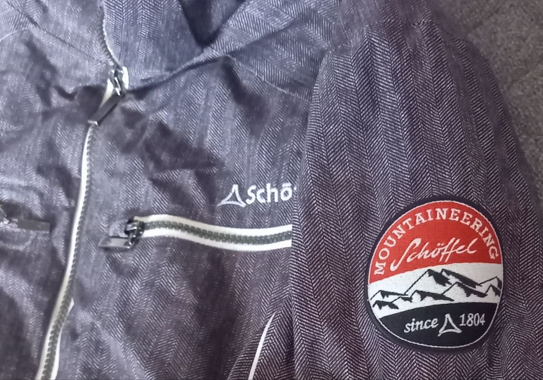 フードなし　schoffel スキージャケット　中綿　ツイード転写　ヘリンボーン