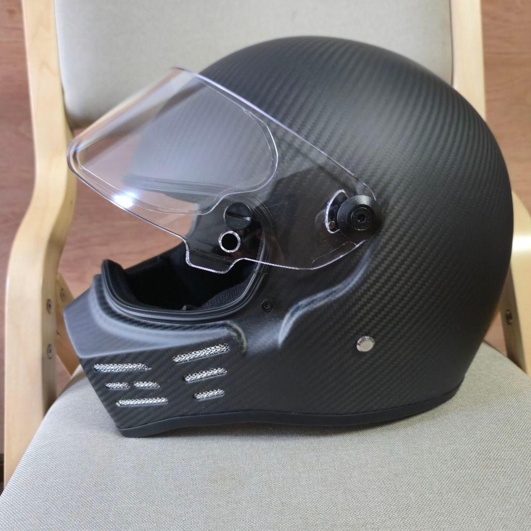 カーボンファイバー調 フルフェイスヘルメット　60
