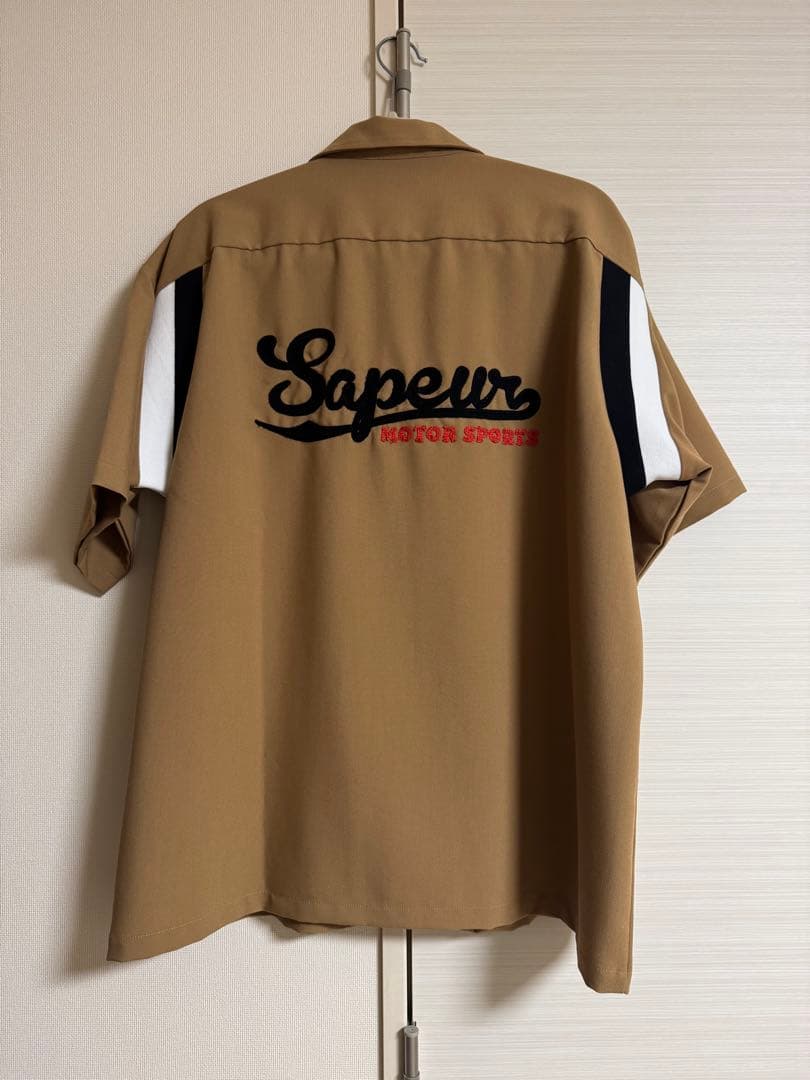SAPEur☆ボウリングシャツ☆キャメル☆L