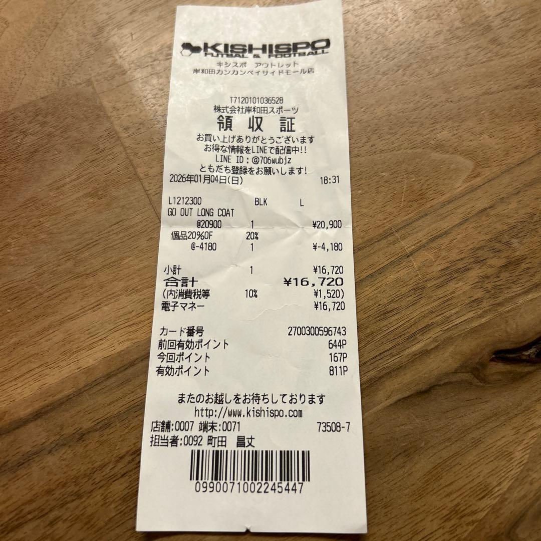 ルースインソンブラ ロングコート２　Lサイズ