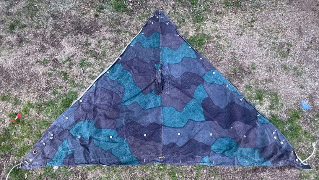 スウェーデン軍 三角 軍幕 USED コットン④