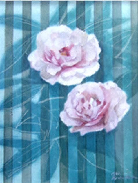 油絵 菅家令子 絵 絵画 インテリア F4-222023 花 ぼたん