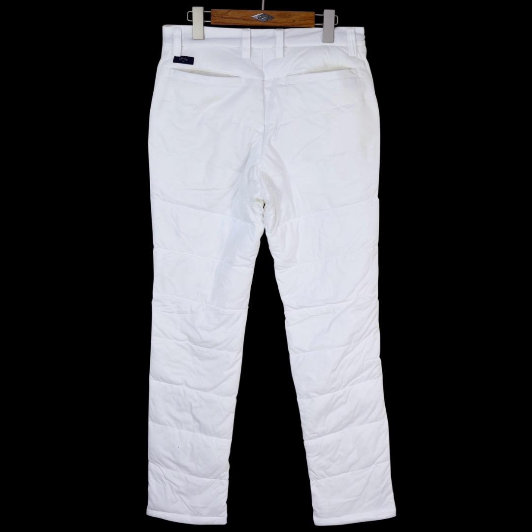 【4L】秋冬 キャロウェイ ゴルフ 保温 キルティング ストレッチ中綿 パンツ白