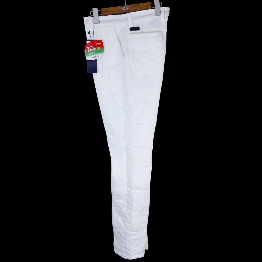 【4L】秋冬 キャロウェイ ゴルフ 保温 キルティング ストレッチ中綿 パンツ白